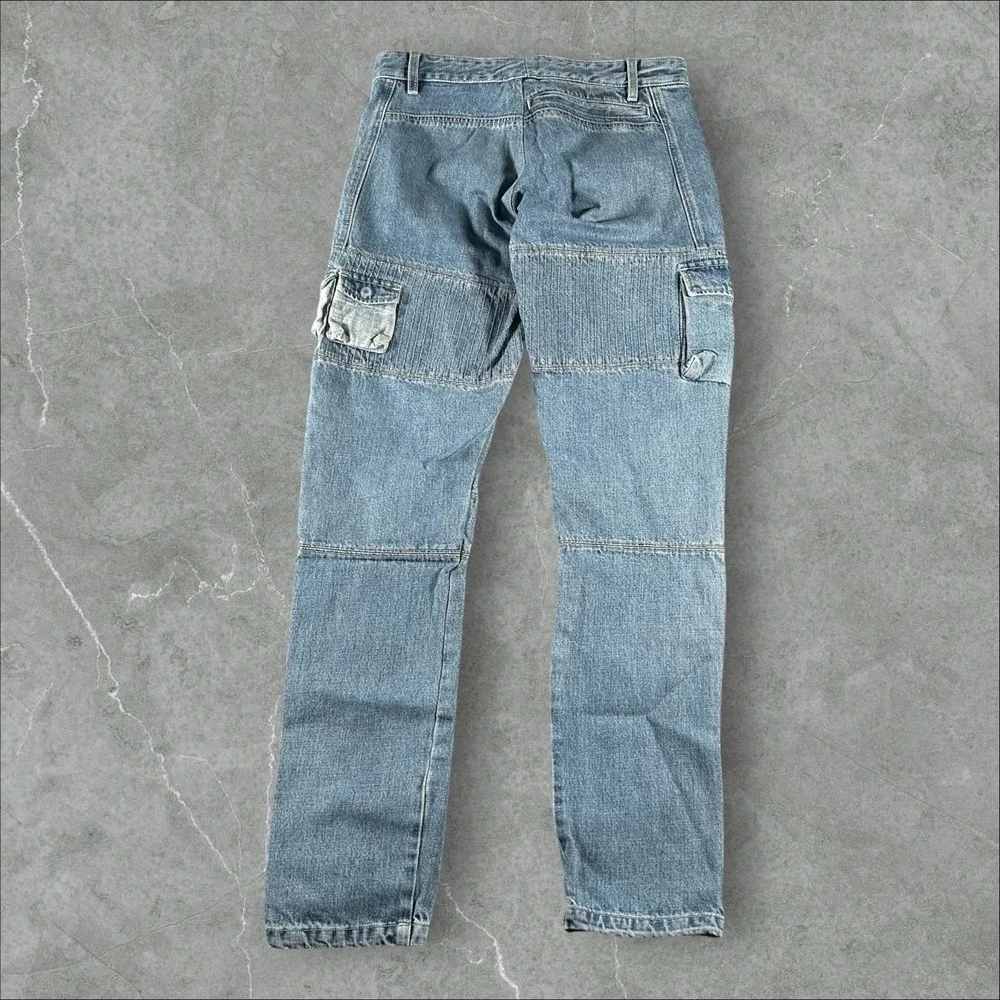 Kith Jeans Mens 30x32 Blue Patchwork Pockets Cargo Streetwear Urban Field Pant